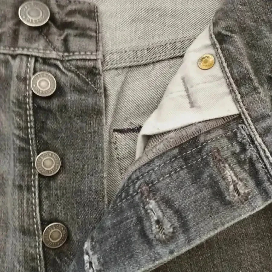 Levi's 501 straight cut - high waist - 100% cotton - gray - very good condition – photo 14